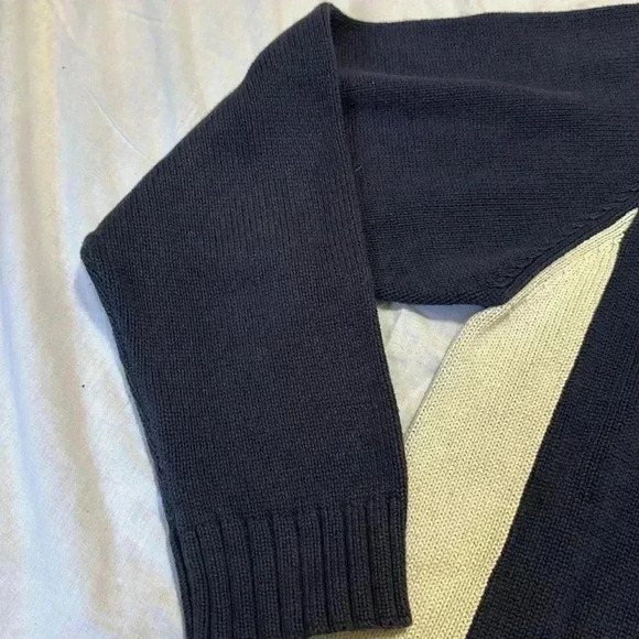 Timberland crewneck sweater logo front blue cream size XL - Picture 5 of 6